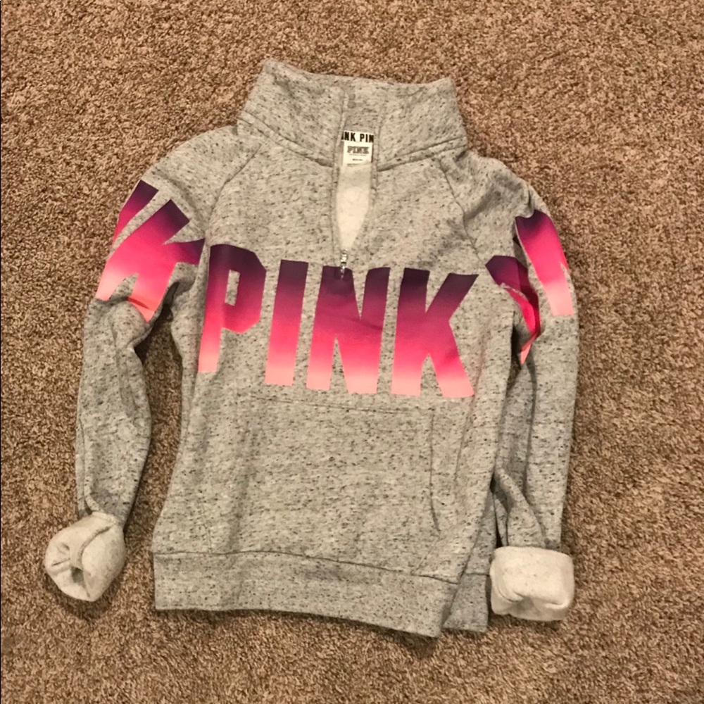 PINK half zip pullover hoodie